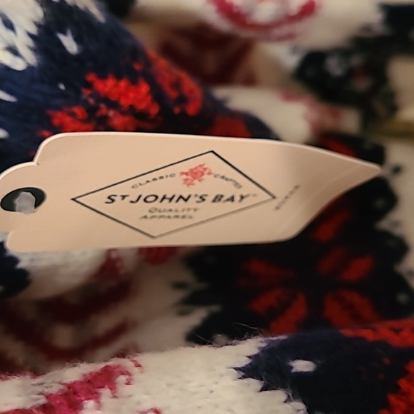 ST. JOHN'S BAY WOMENS PLUS SIZE RED, WHITE AND BLUE STRIPED 3X OPEN CARDIGAN - Picture 10 of 11